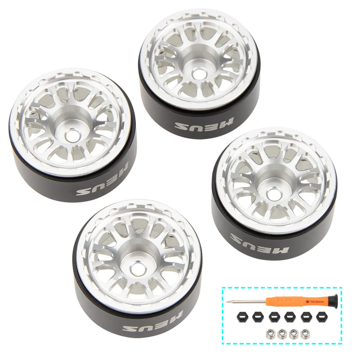 MEUS Racing 0.7-inch Beadlock Wheels Rims Deep-Dish Wheel for 1/30 Axial SCX30 1/32 Redcat Ascent-32 RC Crawler