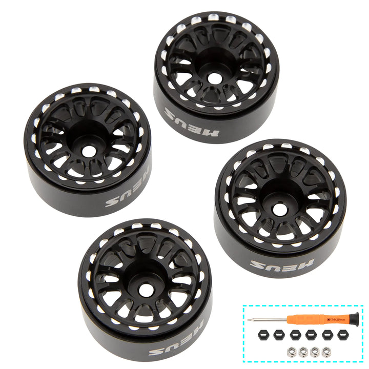 MEUS Racing 0.7-inch Beadlock Wheels Rims Deep-Dish Wheel for 1/30 Axial SCX30 1/32 Redcat Ascent-32 RC Crawler