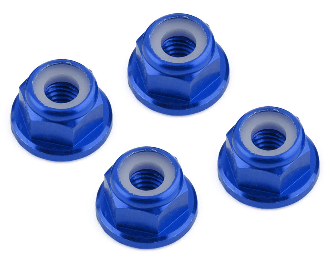 DragRace Concepts M4 Serrated Flanged Lock Nuts Blue (4) - Iron City RC Hobbies