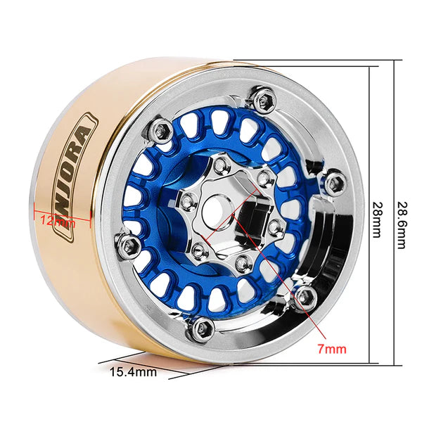 INJORA 1.0" ModuWheel -4.4mm Offset Wheels for Micro Crawlers (Choose Color)
