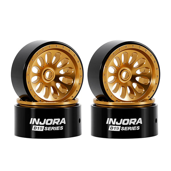 INJORA 0.7" D19 Ripple Aluminum Wheels for 1/30 SCX30 (Choose Color)
