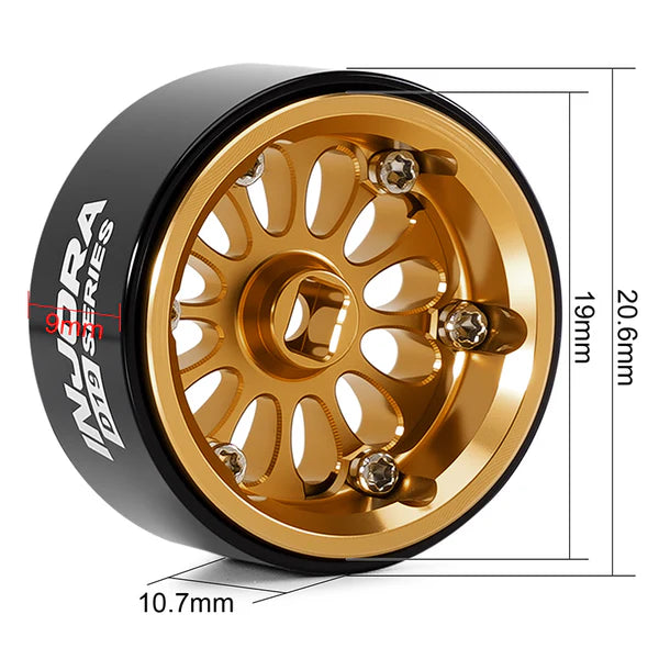 INJORA 0.7" D19 Ripple Aluminum Wheels for 1/30 SCX30 (Choose Color)