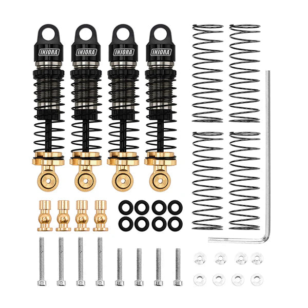 INJORA 40mm Big Bore Oil Shock Absorber for 1/24 SCX24 FCX24M (Brass Retainer)
