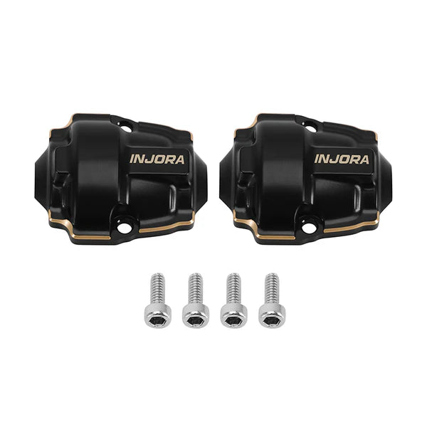 INJORA Black Coating Brass Diff Covers for 1/32 Redcat Ascent-32