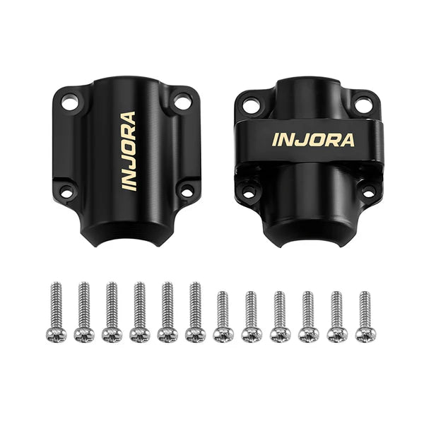 INJORA Black Brass Diff Covers for 1/30 SCX30 Stock Axles