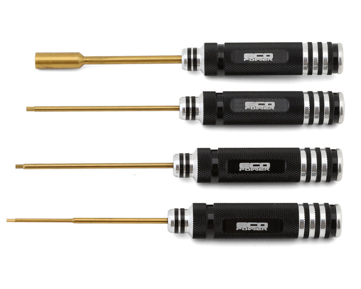 EcoPower 4-Piece Metric Hex & Nut Driver Tool Set (1.5, 2.0, 2.5mm Hex Drivers/7mm Nut Driver) - Iron City RC Hobbies