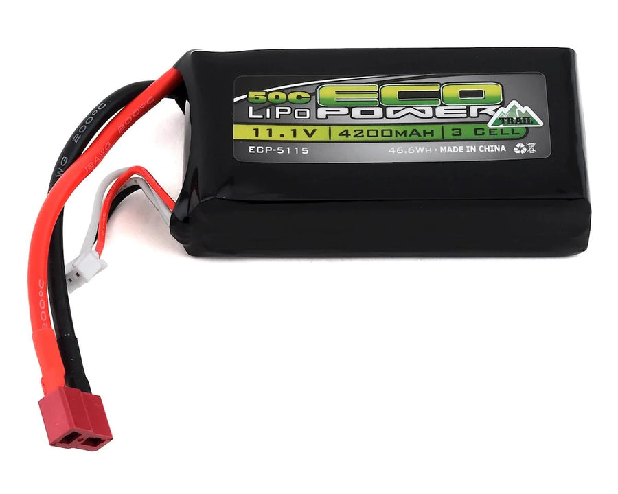 EcoPower "Trail" 3S Shorty 50C LiPo Battery (11.1V/4200mAh) (w/T-Style Connector) - Iron City RC Hobbies