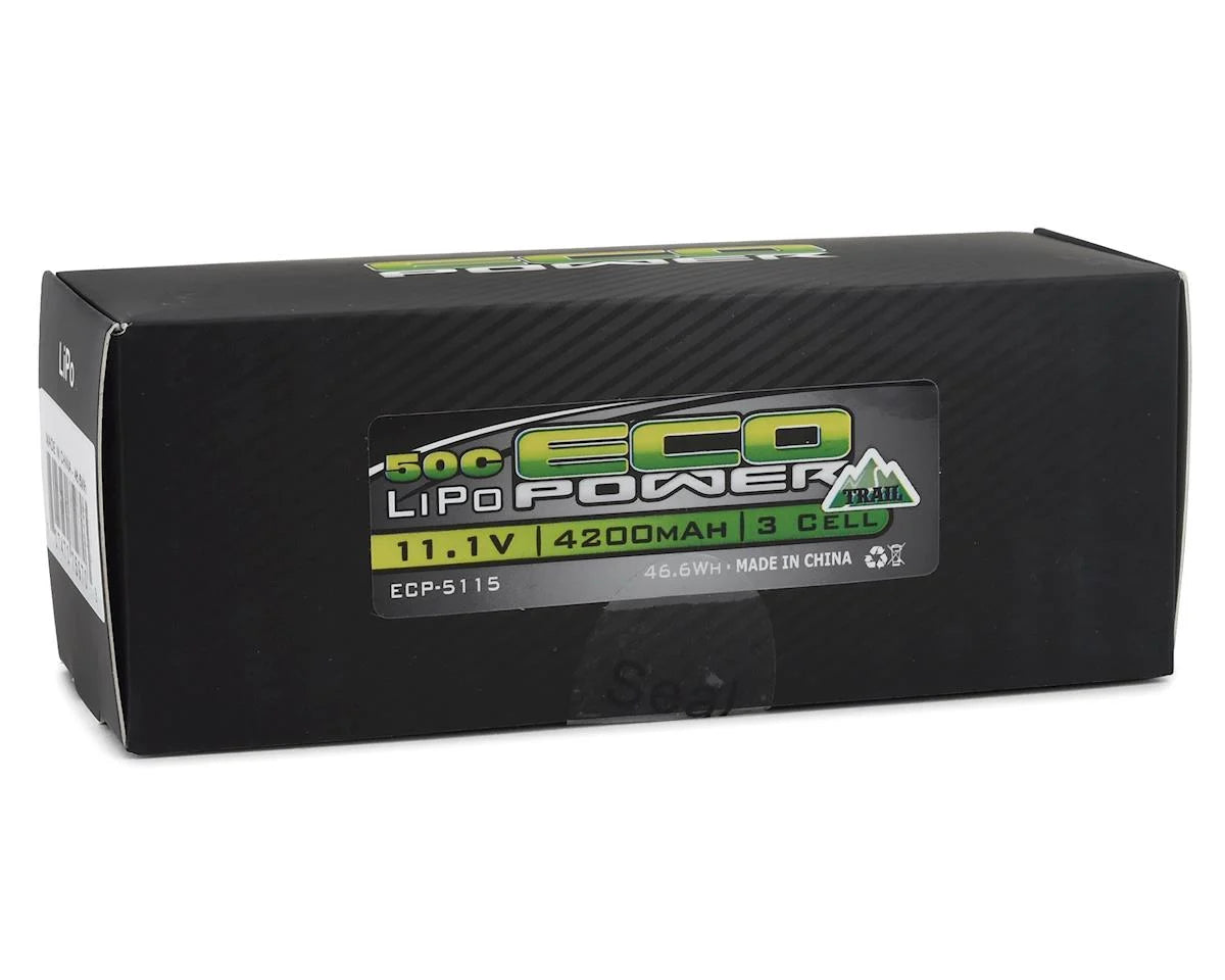 EcoPower "Trail" 3S Shorty 50C LiPo Battery (11.1V/4200mAh) (w/T-Style Connector) - Iron City RC Hobbies