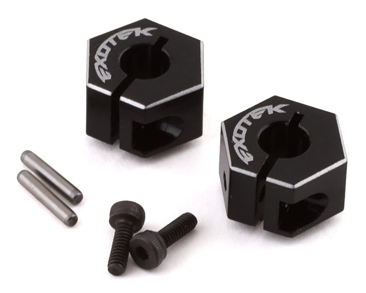 Exotek TLR 22 Drag Racing Wide Clamping Rear Hex (Black) (2) (8.5mm) - Iron City RC Hobbies