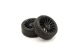 Kyosho Premounted Tire FZ02(15-Spoke BK/M/2pcs) - Iron City RC Hobbies