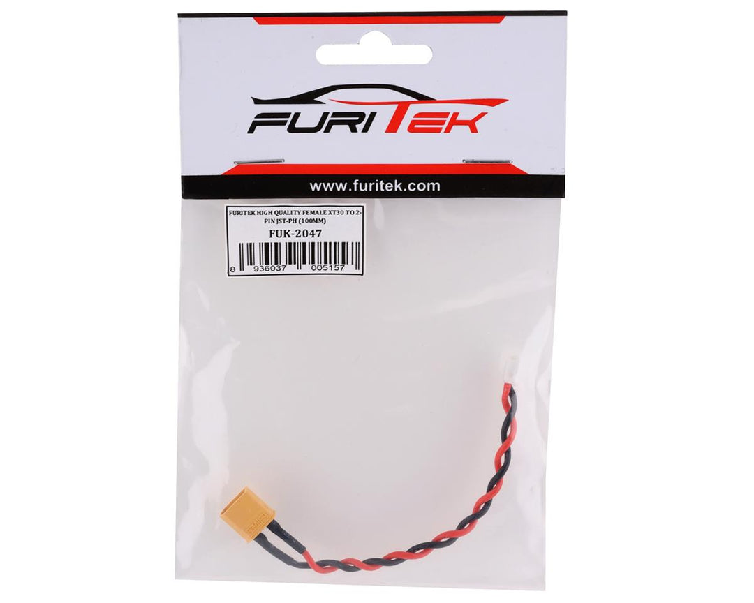 Furitek JST-PH to XT30 Battery Adapter (100mm) (Male XT30 to Female 2-Pin JST-PH) - Iron City RC Hobbies