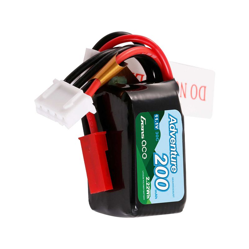 Gens Ace 11.1V 200mAh 3S 30C G-Tech LiPo Battery: JST