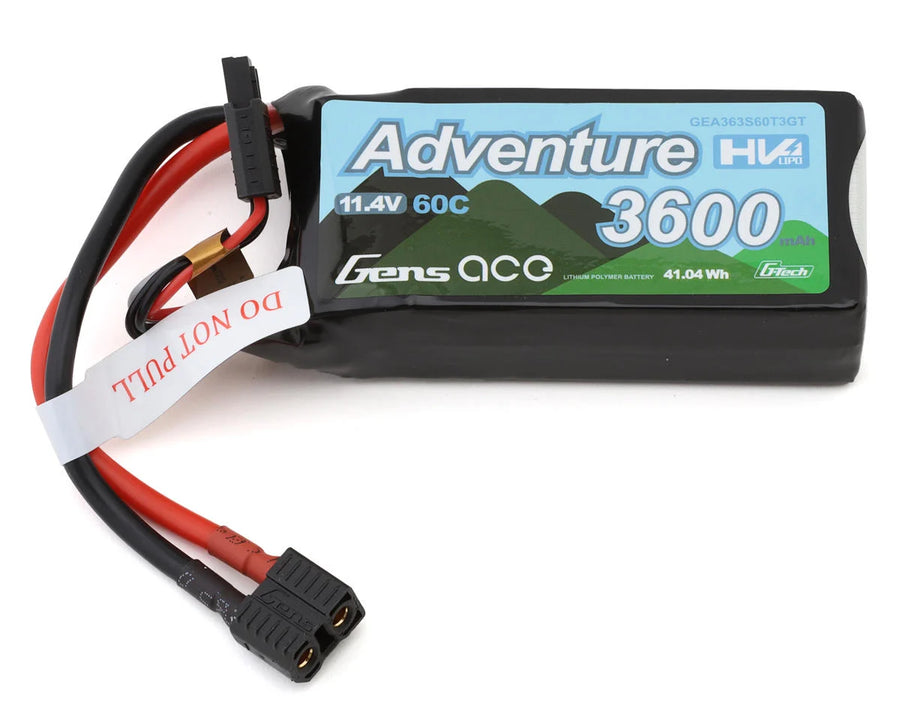 Gens Ace G-Tech Smart 3S LiHV Battery 60C (11.4V/3600mAh) w/Universal Connector - Iron City RC Hobbies