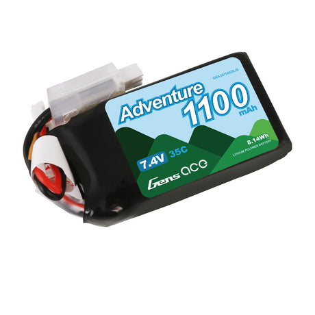 Gens Ace 1100mAh 2S 7.4V 35C Adventure Series Lipo Battery Pack With JST-PHR Plug - Iron City RC Hobbies