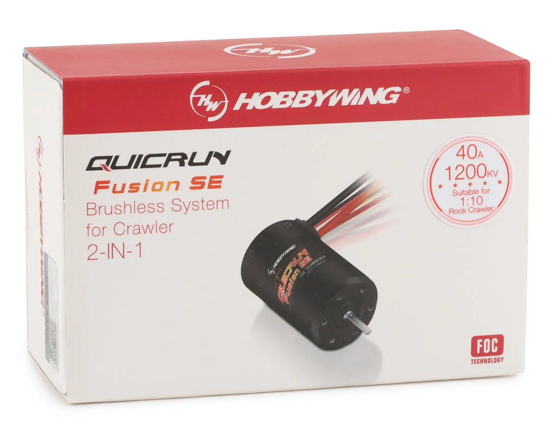 Hobbywing QuicRun Fusion SE FOC 2-in-1 Crawler Brushless ESC & Motor System (1800Kv) (540 Spec) - Iron City RC Hobbies