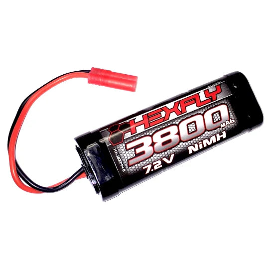 Hexfly 6 cell 7.2V 3800mAh NiMH Battery(Banana Connector)(1pc) - Iron City RC Hobbies
