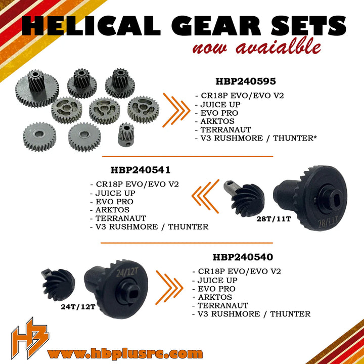 HobbyPlus Machined Helical HD EVO Transmission Gear Set