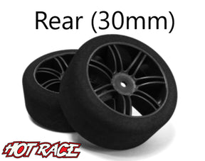 Hot Race 1:10 Rear tires - Carbon Wheels (40 Shore) - Iron City RC Hobbies