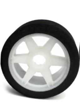 Hot Race 1:8 Front Tires - White Wheels (32 Shore) - Iron City RC Hobbies
