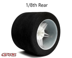Hot Race 1:8 Rear Tires - White Wheels (35 Shore) - Iron City RC Hobbies