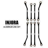 INJORA Aluminum High Clearance Chassis Links Set for 1/18 TRX4M (Black)