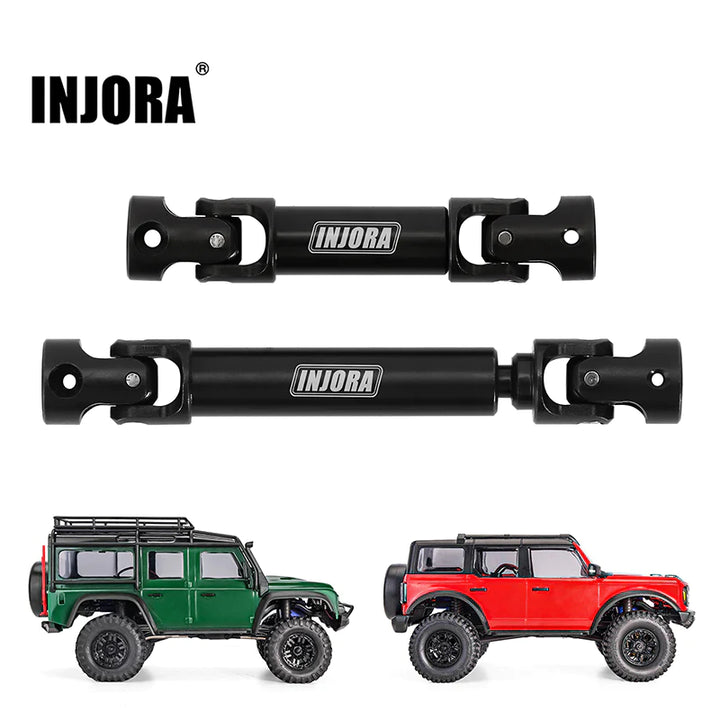 INJORA Black Hardened Steel Drive Shafts With D-Shaped Holes For 1/18 TRX4M - Iron City RC Hobbies