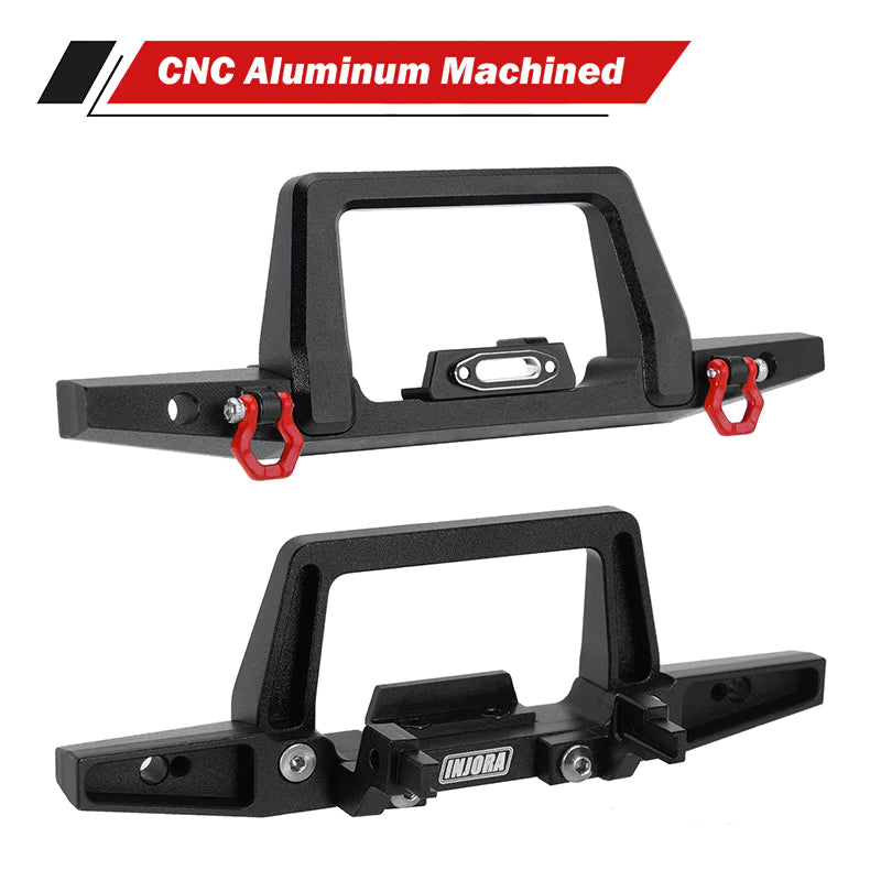 INJORA CNC Aluminum Front Rear Bumper for 1/18 TRX4M Defender