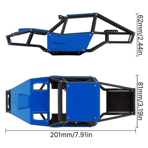 INJORA Rock Tarantula Nylon Buggy Body Chassis Kit for 1/18 TRX4M (Blue)