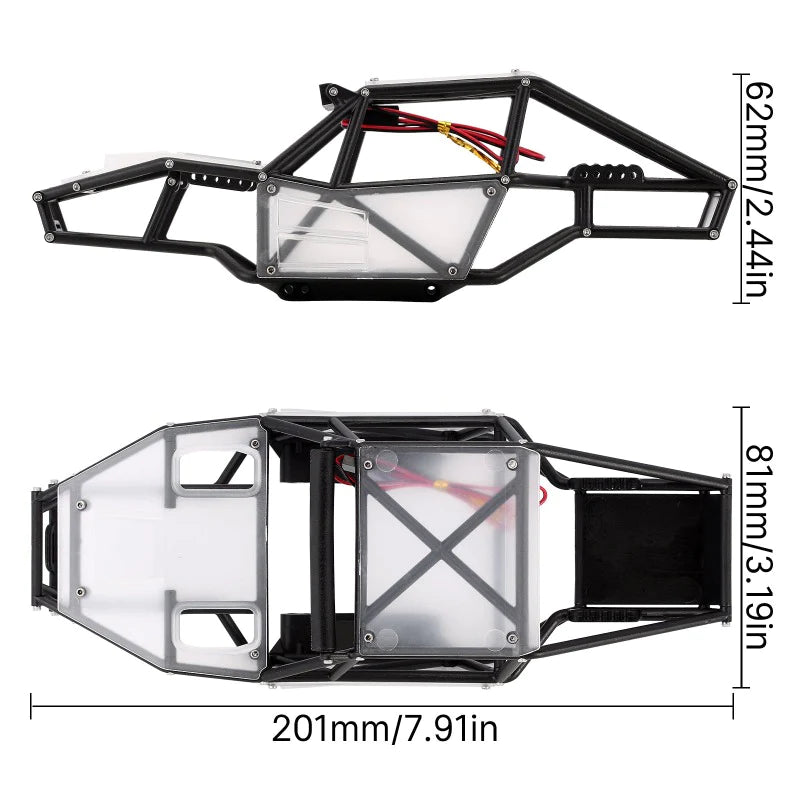 INJORA Rock Tarantula Nylon Buggy Body Chassis Kit for 1/18 TRX4M (Clear)