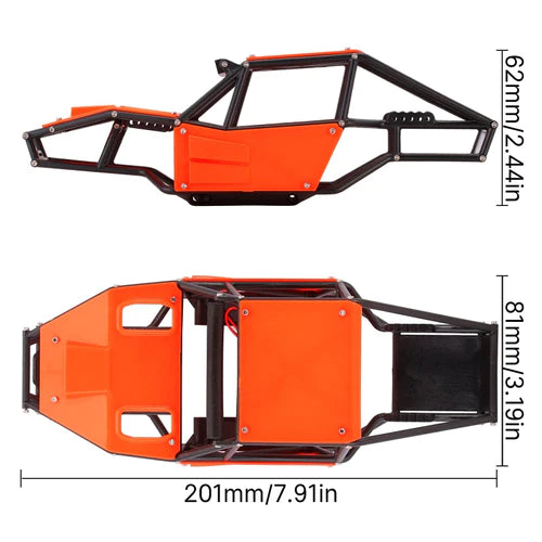 INJORA Rock Tarantula Nylon Buggy Body Chassis Kit for 1/18 TRX4M (Orange)