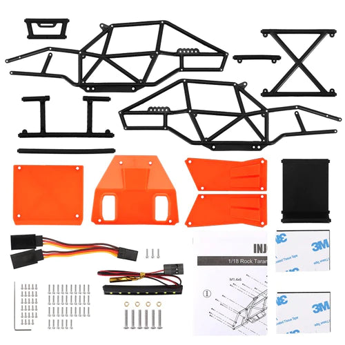 INJORA Rock Tarantula Nylon Buggy Body Chassis Kit for 1/18 TRX4M (Orange) - Iron City RC Hobbies