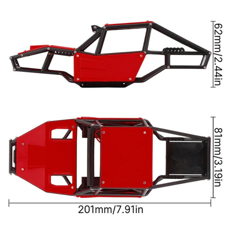 INJORA Rock Tarantula Nylon Buggy Body Chassis Kit for 1/18 TRX4M (Red)