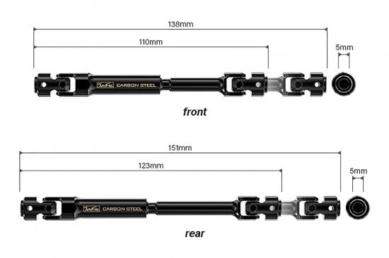 Junfac Scale Axial Wraith 1.9 Univ. Shaft Hardened Steel