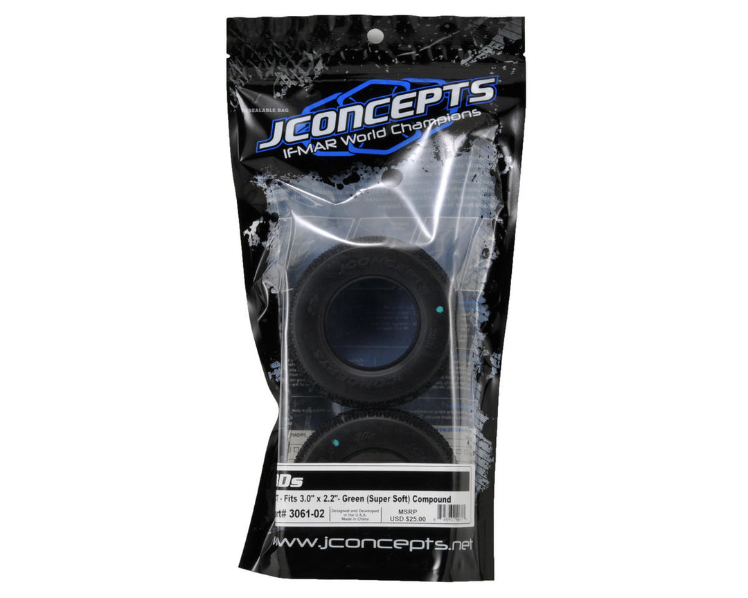 JConcepts 3D's Short Course Tires (2) (Green) - Iron City RC Hobbies