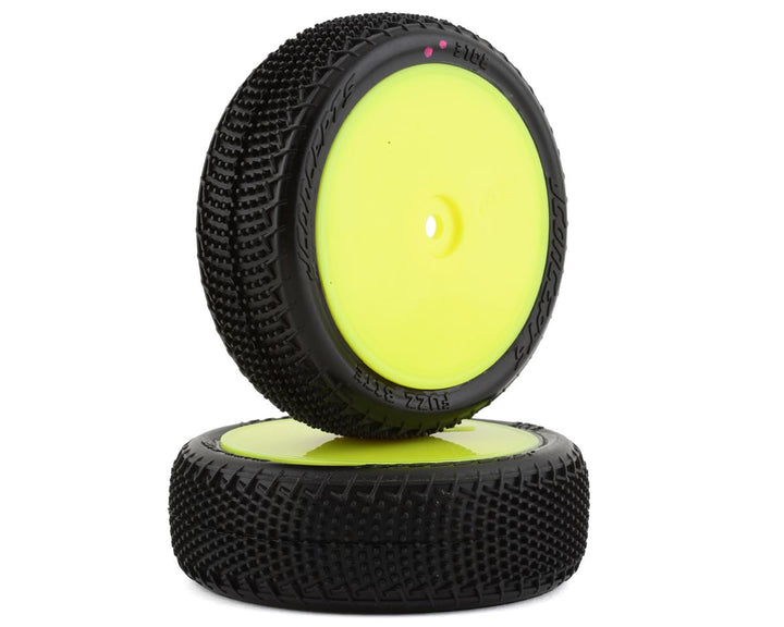 JConcepts Fuzz Bite LP 2.2" Pre-Mounted 4WD Front Buggy Tire (Yellow) (2) (Pink) w/12mm Hex - Iron City RC Hobbies
