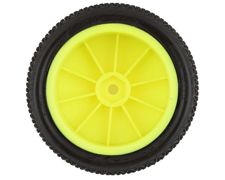 JConcepts Fuzz Bite LP 2.2" Pre-Mounted 4WD Front Buggy Tire (Yellow) (2) (Pink) w/12mm Hex - Iron City RC Hobbies