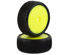 JConcepts Pin Swag 2.2" Pre-Mounted 4WD Front Buggy Tire (Yellow) (2) (Pink) w/12mm He - Iron City RC Hobbies