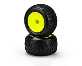 JConcepts Fuzz Bite 2.2" Pre-Mounted Stadium Truck Tires (Yellow) (2) (Pink) w/12mm Hex - Iron City RC Hobbies