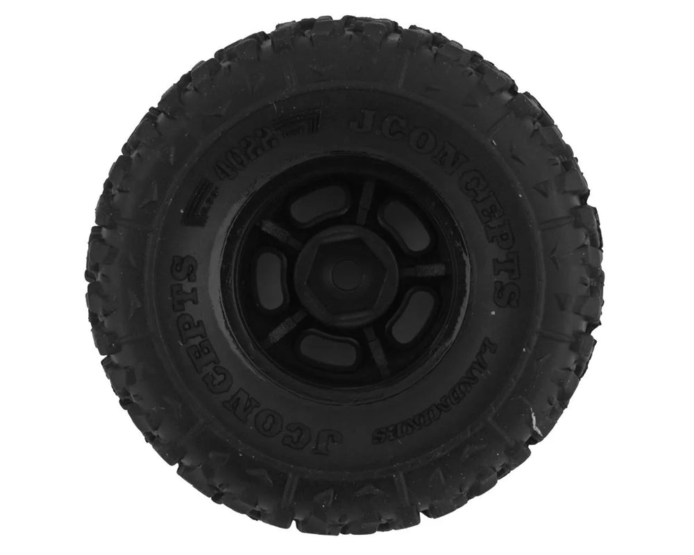 JConcepts Tusk 1.0" Pre-Mounted Tires w/Hazard Wheel (Black) (4) (Gold) w/7mm Hex - Iron City RC Hobbies