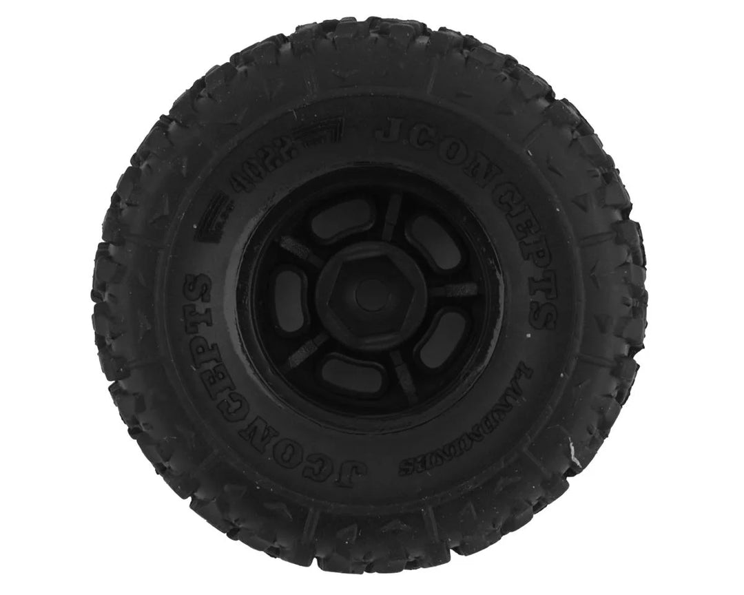 JConcepts Tusk 1.0" Pre-Mounted Tires w/Hazard Wheel (Black) (4) (Gold) w/7mm Hex - Iron City RC Hobbies
