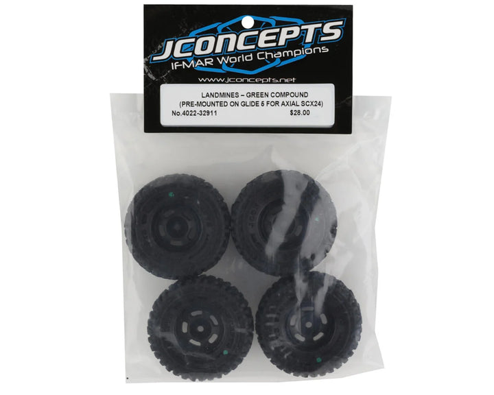 JConcepts Tusk 1.0" Pre-Mounted Tires w/Hazard Wheel (Black) (4) (Gold) w/7mm Hex - Iron City RC Hobbies