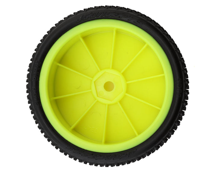 JConcepts Fuzz Bite LP Wide 2.2" Pre-Mounted 2WD Front Buggy Carpet Tires (Pink) (2) w/12mm Hex - Iron City RC Hobbies