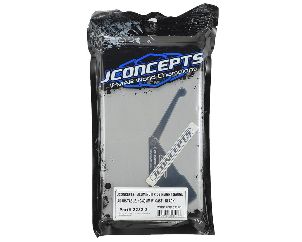 JConcepts Aluminum Ride Height Gauge (10-40mm) (Black) - Iron City RC Hobbies