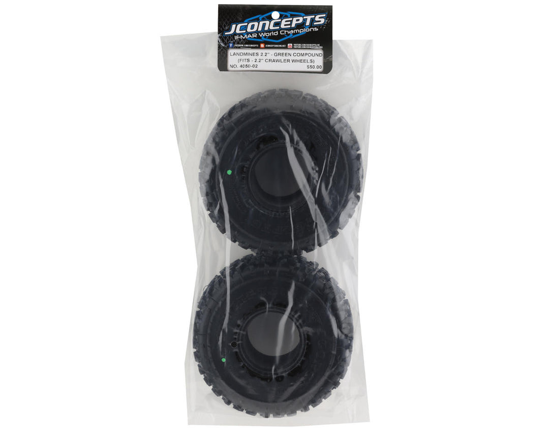 JConcepts Landmines 2.2" Rock Crawler Tires (2) (Green) - Iron City RC Hobbies