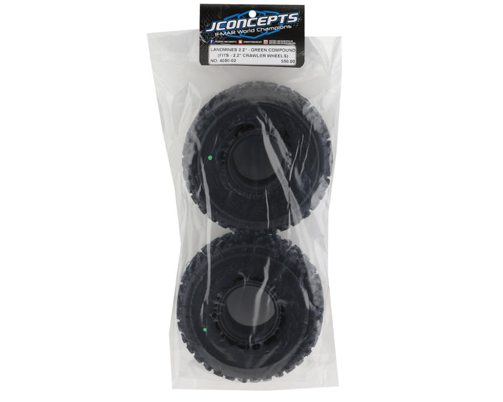 JConcepts Landmines 2.2" Rock Crawler Tires (2) (Green) - Iron City RC Hobbies