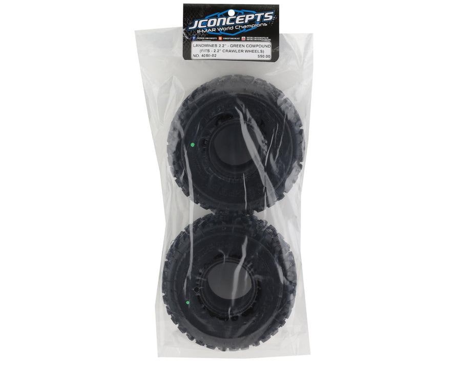 JConcepts Landmines 2.2" Rock Crawler Tires (2) (Green) - Iron City RC Hobbies