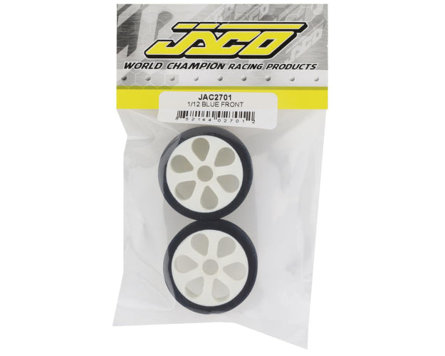 Jaco Prism 1/12 Mounted Foam Front Tires (2) (Blue) - Iron City RC Hobbies