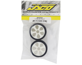 Jaco Prism 1/12 Mounted Foam Front Tires (2) (Blue) - Iron City RC Hobbies