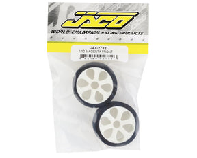 Jaco Prism 1/12 Mounted Foam Front Tires (2) (Magenta) - Iron City RC Hobbies
