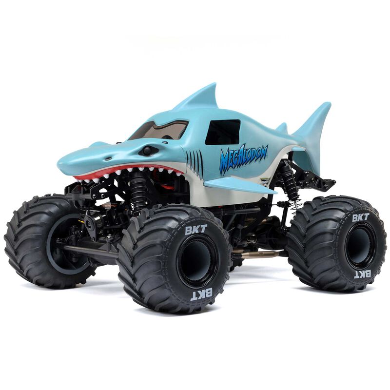 Losi  1/18 Mini LMT Megalodon 2S 4X4 RTR Brushed Monster Truck (Battery & Charger Included), Blue